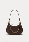 Ralph Lauren Marcy Medium Suede Shoulder Bag, Chestnut Brown