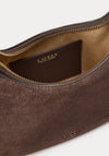 Ralph Lauren Marcy Medium Suede Shoulder Bag, Chestnut Brown