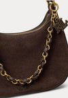 Ralph Lauren Marcy Medium Suede Shoulder Bag, Chestnut Brown