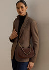 Ralph Lauren Marcy Medium Suede Shoulder Bag, Chestnut Brown