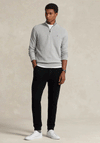 Ralph Lauren Mesh Knit Cotton Half Zip Sweater, Andover Heather