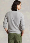 Ralph Lauren Mesh Knit Cotton Half Zip Sweater, Grey Heather