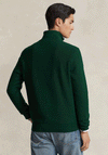 Ralph Lauren Mesh Knit Cotton Half Zip Sweater, Moss Agate