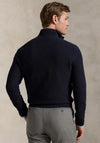 Ralph Lauren Mesh Knit Cotton Quarter Zip Sweater, Navy