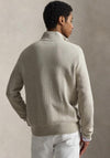 Ralph Lauren Mesh Knit Quarter Zip Jumper, Light Walnut Brown