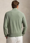 Ralph Lauren Mesh Knit Quarter Zip Jumper, Fern Green Heather