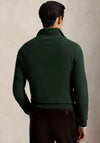 Ralph Lauren Mesh Knit Quarter Zip Jumper, Pine Green Heather