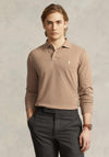 Ralph Lauren Mesh Long Sleeve Polo Shirt, Grey Cloud Heather