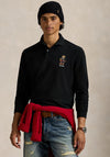 Ralph Lauren Polo Bear Mesh Long Sleeve Polo Shirt, Black