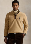 Ralph Lauren Polo Bear Quarter Zip Brushed Fleece, Sand