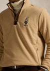 Ralph Lauren Polo Bear Quarter Zip Brushed Fleece, Sand