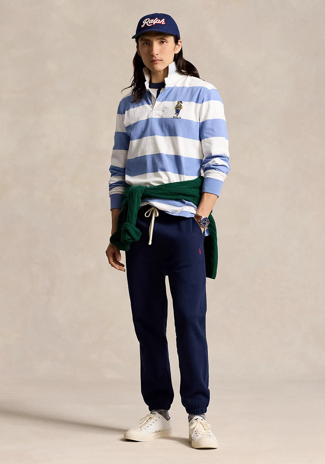 Ralph Lauren Polo Bear Rugby Shirt, Campus Blue - McElhinneys