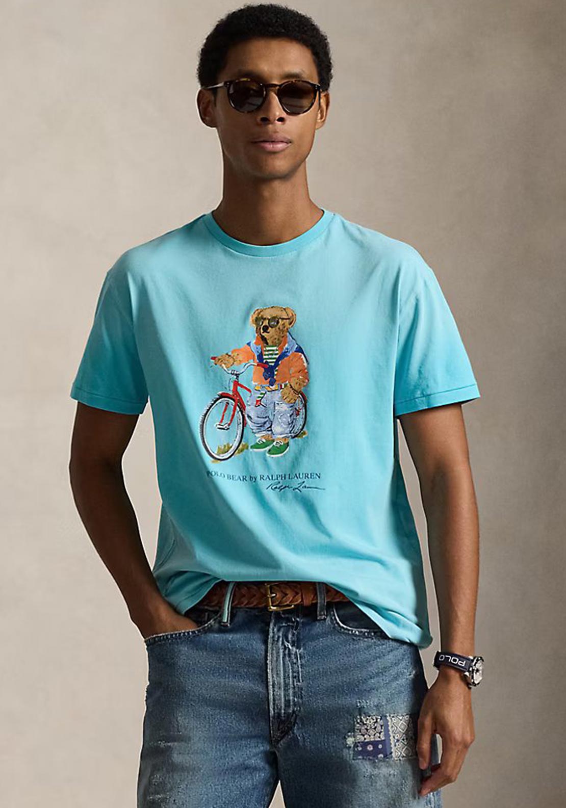 Ralph Lauren Polo Bear Slim Fit T-Shirt, Turquoise Blue