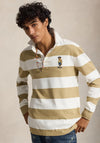Ralph Lauren Polo Bear Stripe Rugby Shirt, Beige & Cream