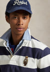 Ralph Lauren Polo Bear Striped Rugby Polo Shirt, Navy & White