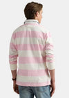 Ralph Lauren Polo Bear Striped Rugby Polo Shirt, Pink & White