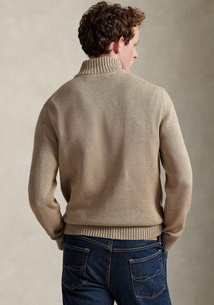 Ralph Lauren Quarter Zip Jumper, Beige