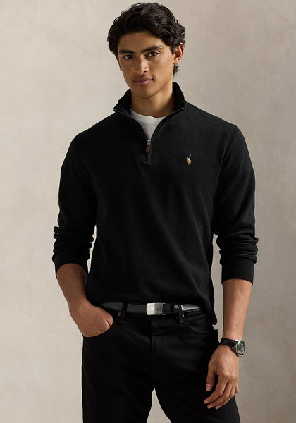 Ralph Lauren Quarter Zip Sweater, Black - McElhinneys Ralph Lauren Quarter Zip Sweater, Black - McElhinneys