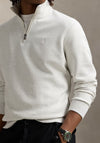 Ralph Lauren Double Knit Quarter Zip Sweatshirt, Grey