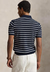 Ralph Lauren Rib Knit Striped Polo Shirt, Navy & White