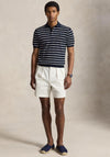 Ralph Lauren Rib Knit Striped Polo Shirt, Navy & White