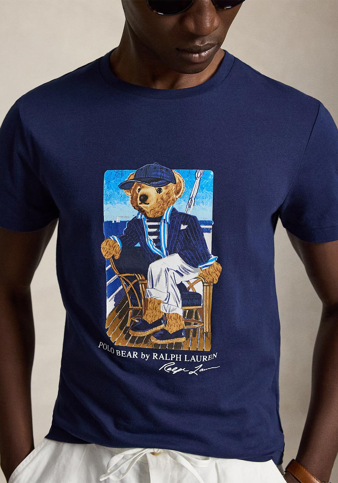 Ralph Lauren Newport Polo Bear T-Shirt, Navy - McElhinneys