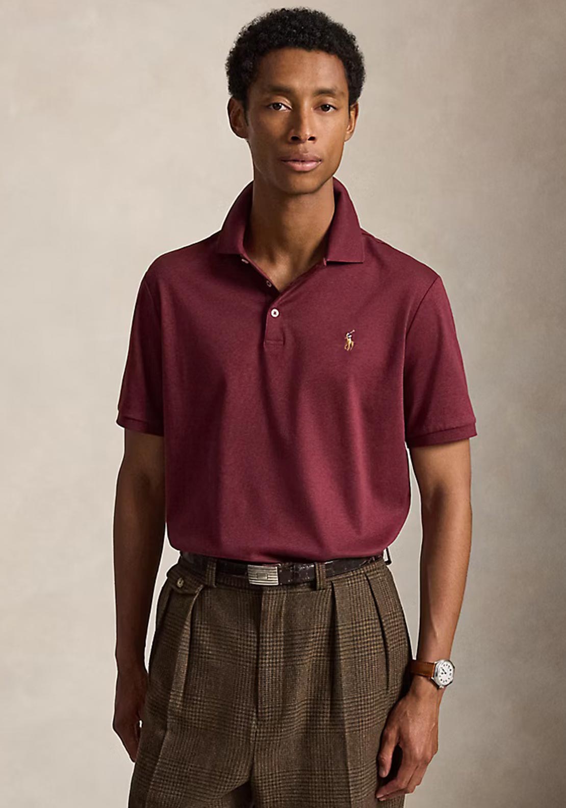 Ralph Lauren Slim Fit Polo Shirt, Wine Heather