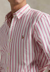 Ralph Lauren Classic Slim Fit Striped Oxford Shirt, Pink
