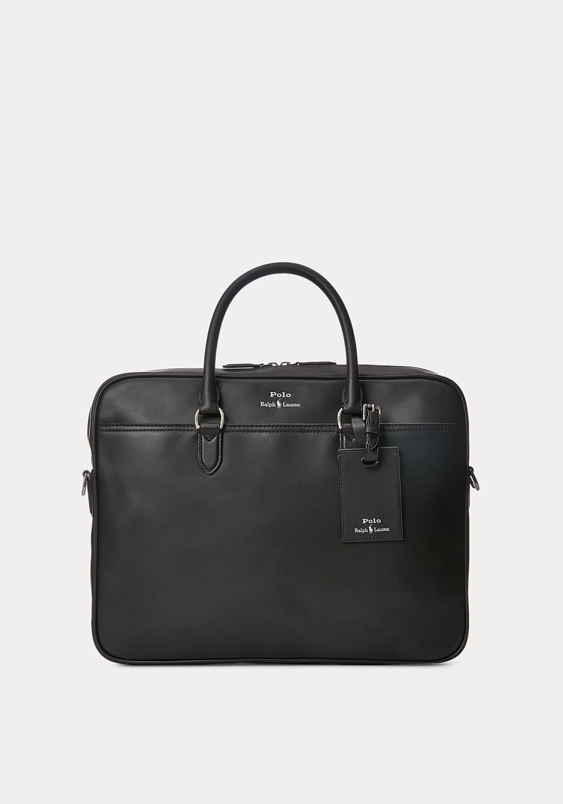 Ralph Lauren Smooth Leather Briefcase Bag, Black