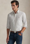 Ralph Lauren Stripe Oxford Shirt, White & Brown