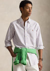 Ralph Lauren Custom Fit Stripe Oxford Shirt, Purple