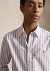 Ralph Lauren Custom Fit Stripe Oxford Shirt, Purple