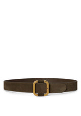 Ralph Lauren Suede Slide Buckle Belt, Botanic Green