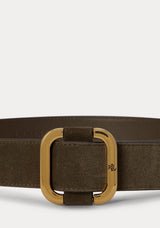 Ralph Lauren Suede Slide Buckle Belt, Botanic Green