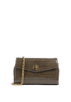 Ralph Lauren Tanner Small Croc Crossbody Bag, Green
