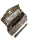 Ralph Lauren Tanner Small Croc Crossbody Bag, Green