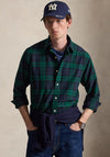 Ralph Lauren Custom Fit Tattersall Oxford Shirt, Navy & Green Multi