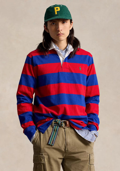 Ralph Lauren The Iconic Rugby Shirt, Red & Blue - McElhinneys