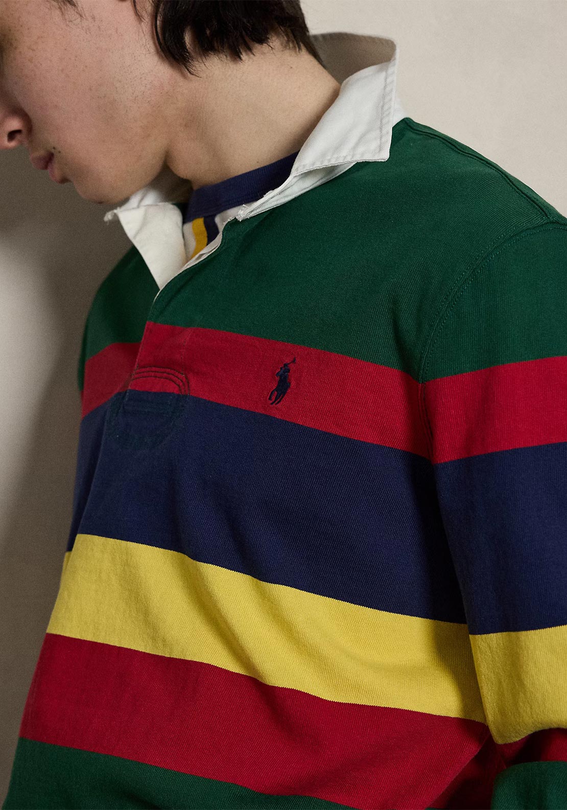 Ralph Lauren The Iconic Stripe Rugby Shirt, Green Multi