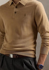 Ralph Lauren Wool Polo Shirt, Camel Melange