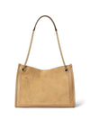 Ralph Lauren Bradley Medium Suede & Leather Tote Bag, Beige