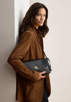 Ralph Lauren Farrah Small Leather Shoulder Bag, Black
