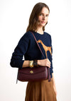 Ralph Lauren Farrah Small Leather Shoulder Bag, Wine