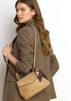 Ralph Lauren Farrah Small Scarf Trim Soft Satchel Bag, Beige