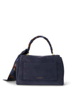Ralph Lauren Farrah Small Scarf Trim Soft Satchel Bag, Navy