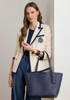 Ralph Lauren Faux Leather Reversible Large Tote Bag, Navy