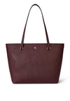 Ralph Lauren Karly Crosshatch Leather Tote, Wine