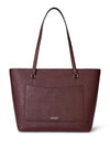 Ralph Lauren Karly Crosshatch Leather Tote, Wine