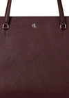 Ralph Lauren Karly Crosshatch Leather Tote, Wine
