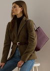 Ralph Lauren Karly Crosshatch Leather Tote, Wine